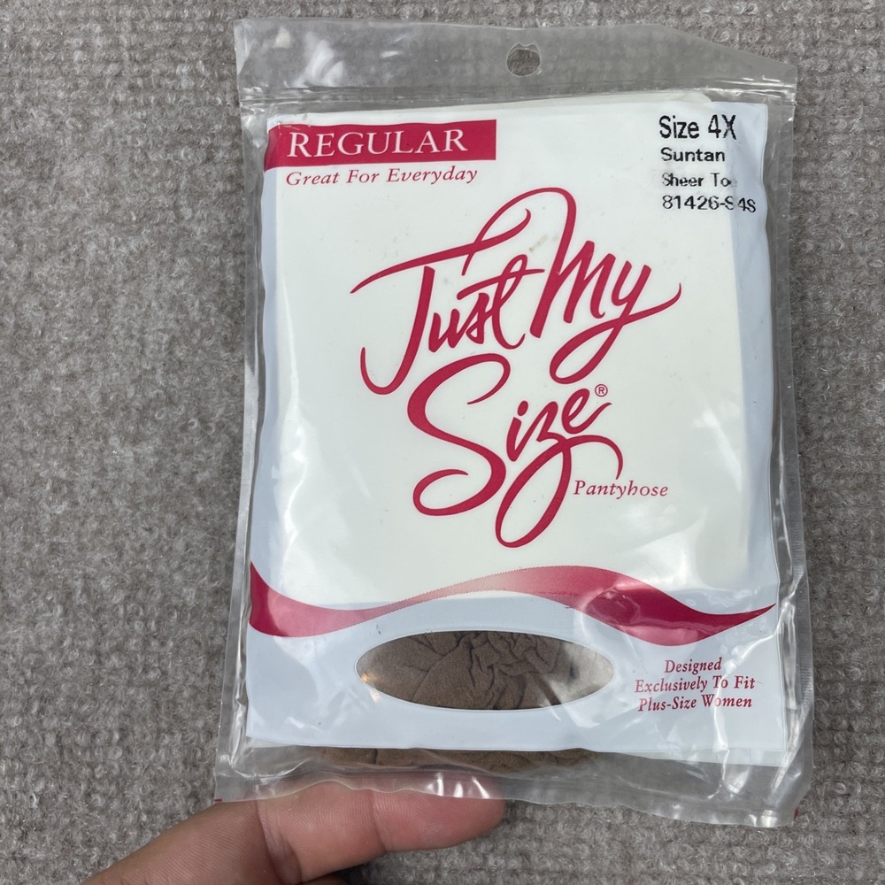 VTG 1997 Just My Size Suntan Sheer Toe Pantyhose Size 4X NEW